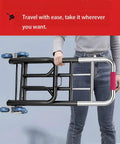 Rugged Foldable Stair Climbing Hand Truck With Six Durable PU Wheels And Steel Frame Trolley For Easy Transport A Real Workhorse That Folds Flat For Quick Storage In Your Truck Garage Or Closet, folded steel cart with six PU wheels