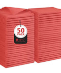 Bulk 50 Pack Microfiber Cleaning Rags For Cars And Home, Lint Free Non Scratch Shop Towels, Streak Free Auto Care Towels, Red