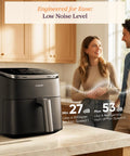 Six Quart Nine In One Air Fryer With Pfas Free Ceramic Basket and Fast Air Technology on kitchen counter.