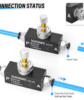Aluminum 1/4 Inch NPT Air Flow Control Valve With Push To Connect Fitting In Line Speed Controller, installation guide illustration