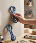 Glomora 2 Pcs Magnetic Stud Finder Handheld Portable Wall Stud Finder Metal Detector for Hanging Frame Mirror TV (Blue) in use.