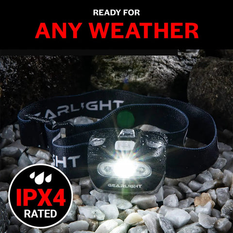 Two Pack AAA Battery Powered Head Lamp With Red Light Adjustable Headband 7 Modes Bright Hands Free For Running Camping Hiking Fishing Hunting And Home Repairs