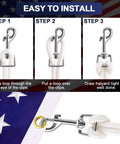 Installation steps for 100 Ft Nylon Flag Pole Rope Kit 5/16 Inch Halyard Replacement With 4 Zinc Alloy Snap Hooks And Clips