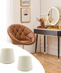 Built Tough White One Inch Round Chair Leg Caps Soft Rubber Floor Savers Anti Slip Furniture Pads near a stylish chair and desk.