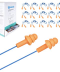 All Day Comfort Corded Earplugs With 25dB NRR, Reusable Soft TPR Ear Plugs For Shooting Range Snoring Studying Construction