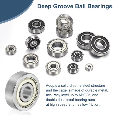 Four Pack 9x30x10mm Deep Groove Ball Bearings Chrome Steel Double Shield ABEC 5 for Electric Motors, Home Appliances, and Garden Machinery