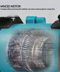 Close-up of Banapoy 200W Cordless Mini Bench Grinder motor showing enhanced design for continuous use without overheating.