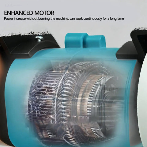 Close-up of enhanced motor in LiebeWH 200W Cordless Mini Bench Grinder With Polishing Kit for improved performance.