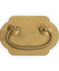 Prosperity Solid Brass Drawer Pulls Set Of 2, 2.7-Inch Cabinet Handles With Warm Patina Finish, showing decorative oval backplate