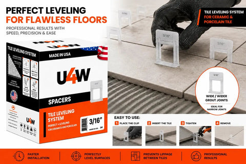 Tile Leveling System Kit With 3 Sixteenth Inch Clips For Floor And Wall Tiling, 800 Leveling Clips For Uniform Grout installation guide