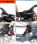 Close-up of Hydraulic Disc Brake Set For Mountain Bikes Left Front 800mm And Right Rear 1450mm Aluminum Levers installed on bike