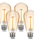 Pack of 4 Vintage Edison Style LED Bulbs ST58, E26 Dimmable 40W Equivalent, 400LM, 2700K Soft White, High CRI90, UL Listed