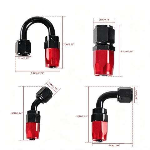 Dope 20ft Nylon Braided CPE Fuel Line Kit With Heavy Duty 6AN Fittings For High Flow Racing, Coolant Trans Oil Turbo Cooler And Car Upgrade Jobs angle view