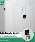 Close-up of Beefy Heavy Duty Outdoor Tall Storage Cabinet weatherproof lockable doors, polar white, detail