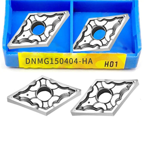 Carbide Inserts For External Turning Tool Set Built Tough For Aluminum And Copper, CNC Lathe Ready, DNMG150404 DNMG150408, H01 HA, Precision Metalworking Tools DNMG150404-HA H01 box
