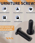 Rock Solid 1/4 20 X 1 Flat Head Hex Socket Cap Screws And Bolts Made From Genuine 304 Stainless Steel With Black Oxide Coating, two screws shown.