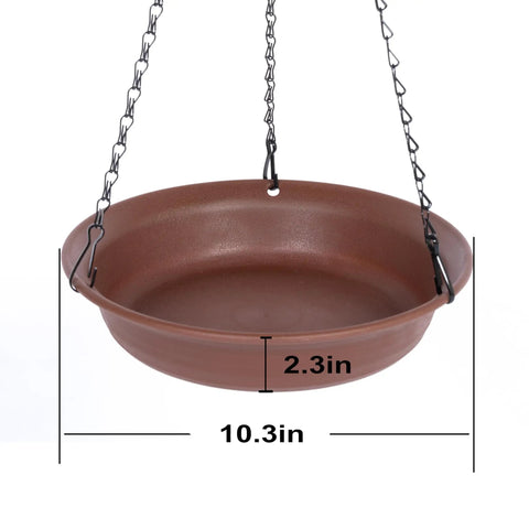 Outdoor Hanging Bird Bath With Feeder For Balcony And Garden Decor Durable Water Tray Bowl With 16 Inch Chain 10 Point 3 Inch Wide Dish