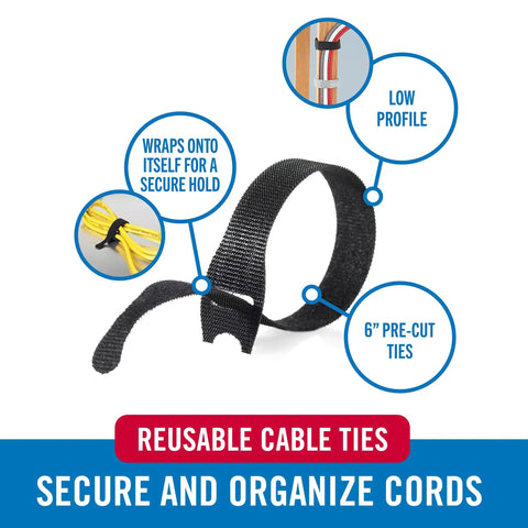 100 Pack 6 Inch Reusable Cable Ties For Electronics And Desk Organization Black A Handy Gift For Tech Dudes Who Crave Tidy Cords