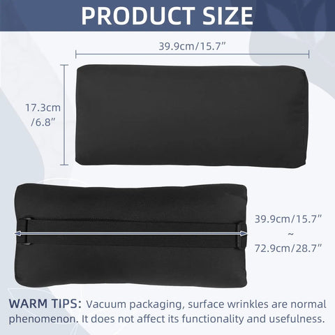Two Pack Outdoor Chaise Lounge Headrest Pillows With Adjustable Straps Water Resistant Patio Pillow size chart