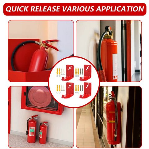 Tough As Nails 4 Pack Fire Extinguisher Mount Brackets 20 Lbs Heavy Duty Universal Wall Hooks Anti Rust Iron Holder For Home Garage Built To Last And Hang It Easy Today