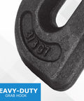 Close-up of a 3/8 inch heavy-duty grab hook from the 10 Piece Go-To Weld On Chain Grab Hook Set 3/8 Inch Grade 70 Forged Heavy Duty Weldable Hooks