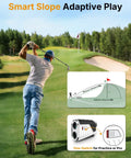 Golf Rangefinder With Slope Mode, 1200 Yard Range, Rechargeable Battery in action on course with golfer using slope mode