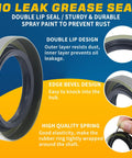 Double lip grease seal for Two Sets 5 on 5 Inch Trailer Hub Kit For 3500 Lb Axles Fits 1-1/16 To 1-3/8 Tapered Spindle 84