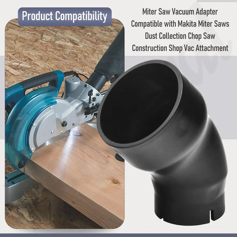 Two And A Half Inch Miter Saw Vacuum Adapter For Dust Collection And Shop Vac Attachments, Compatible With Most Miter Saws
