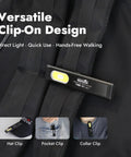 Rechargeable EDC Flashlight Two Pack With USB C Charging Ultra Slim Pocket Light Clip And Magnetic Base on backpack