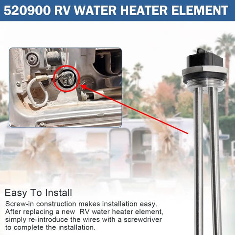 Replacement RV Water Heater Element For Suburban Sw Series 1440W 120V Screw In Fits 520900 520789 232794, installation guide