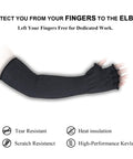 Arm Sleeve With Thumb Hole For Men And Women Cut Resistant Protective Sleeve, black, tear and heat resistant