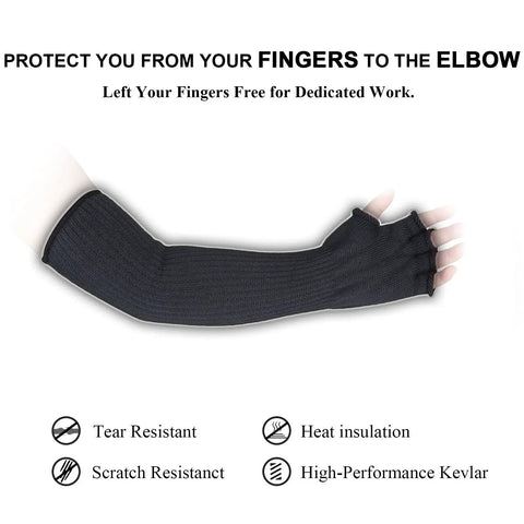 Arm Sleeve With Thumb Hole For Men And Women Cut Resistant Protective Sleeve, black, tear and heat resistant