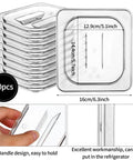 10 Pack 1/6 Size Crystal Clear Polycarbonate Food Pan Lids With Secure Handles Universal Restaurant Kitchen Covers stacked, 6.9 in size.