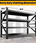 Built Tough Four Tier Metal Storage Shelves Featuring Massive 5000 LB Load Limit And Adjustable Design dimensions 24"D x 69"W x 64"H