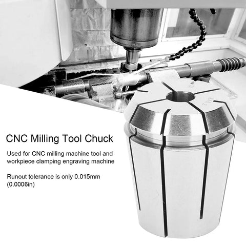 Premium High Speed Steel Milling Lathe Collet With Automatic Release So End Mills Stay Loose Hella Smooth Action For Cnc Engraving And Precision Industrial Machining 8 X 6. 2 Mm shown with CNC tool in action