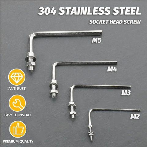 880 Piece Stainless Steel Hex Nuts Bolts And Washers Set For Home DIY Projects M2 M3 M4 M5 Metric Assortment Kit With Smooth Threads And Durable Hardware For Quick Fixes And Strong Fastening, 304 stainless steel socket head screws M2 M3 M4 M5