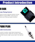 Complete Wiring Harness Kit With Kill Switch Ignition Coil CDI Box Spark Plug Rebuild For Kick Start Dirt Bike ATV Go Kart 50cc To 160cc 4 Stroke Buggy product components including CDI box and spark plug shown.