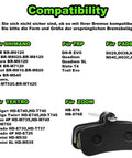 Beefy Semi-Metallic Disc Brake Pads For Mountain Bikes D02S D03S compatibility chart and single pad view