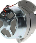 Marine 12V 100 Amp Alternator Two Wire Self Exciting Delco Style Compatible With Motorola Lester 8907 ADR0399 brushed finish close-up