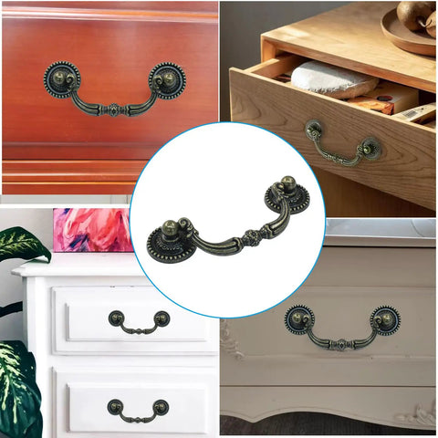 Solid Three Inch Vintage Bail Drawer Pulls Machined From Heavy Duty Zinc Alloy With A Chip Resistant Antique Bronze Finish Tool Free Install On Cupboards Or Furniture Bold Update Every Single Time Pair Fastens Tight