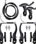 Black Complete Bike Brake Set Front And Rear For MTB And Hybrid Bikes Includes Calipers Levers Inner And Outer Cables And A No Fuss Cable Kit