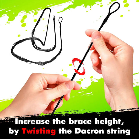 Hands twisting Durable Dacron Bow String Replacement For Archery Recurve And Traditional Longbows, 12 14 16 Strand Options