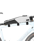 Top Tube Bike Bag Waterproof Front Frame Organizer 2.1L with dual side mesh pockets on MTB road bike frame