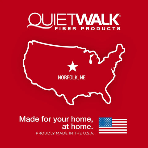 Heavy Duty Sound Dampening Underlayment Roll For Laminate And Hardwood Floors 3MM Thick branding with map of USA and Norfolk, NE