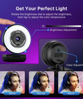 Get Your Perfect Light with the Crush Your Setup With This Top Tier 4K Webcam Featuring A Bright Ring Light.