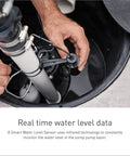 Hands installing Smart Sump Pump Monitor With WiFi Alerts For Basement Water Alarm Sensor Real Time 24 7 Monitoring