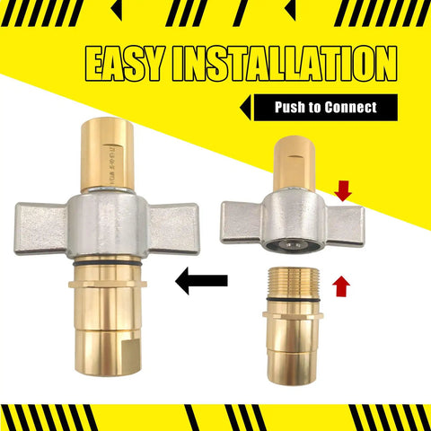 1-1/4 Inch Hydraulic Quick Disconnect Coupling Set With Wing Nut Sleeve Heavy Duty Brass NPT 1-1/4 Female 3000 PSI 80 GPM