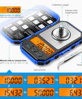 Ultra Precise Digital Milligram Scale 0.001g With 50g Capacity Portable Jewelry Pocket Scale, backlit LCD, tweezers, tray shown