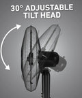 Side view of 18 Inch Oscillating Stand Fan With 3 Speeds Cranks Out Powerful Airflow Up To 2120 CFM, Adjustable Height And 30 Degree Tilt