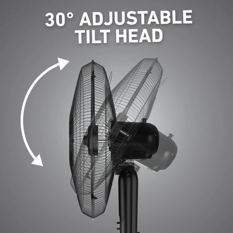 Side view of 18 Inch Oscillating Stand Fan With 3 Speeds Cranks Out Powerful Airflow Up To 2120 CFM, Adjustable Height And 30 Degree Tilt